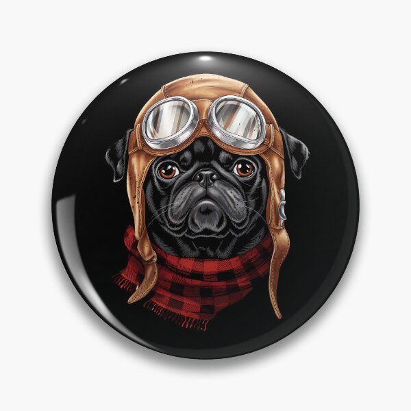 Item preview, Cute Black Pug Pilot Aircraft Aviator Dog Mom Dad Kids designed and sold by rafaeltto.