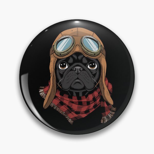 Item preview, Black Pug Pilot Aircraft Aviator Dog Mom Dad Kids designed and sold by rafaeltto.