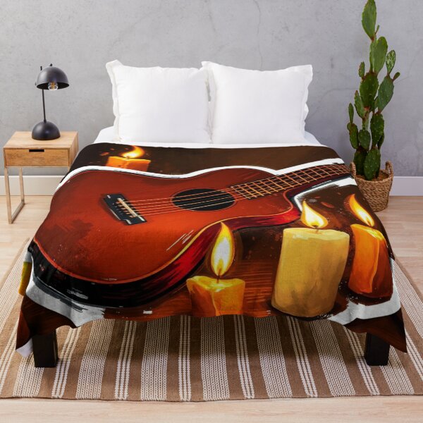Item preview, Acoustic Guitar with Glowing Candlelight designed and sold by InkspiredCreation.