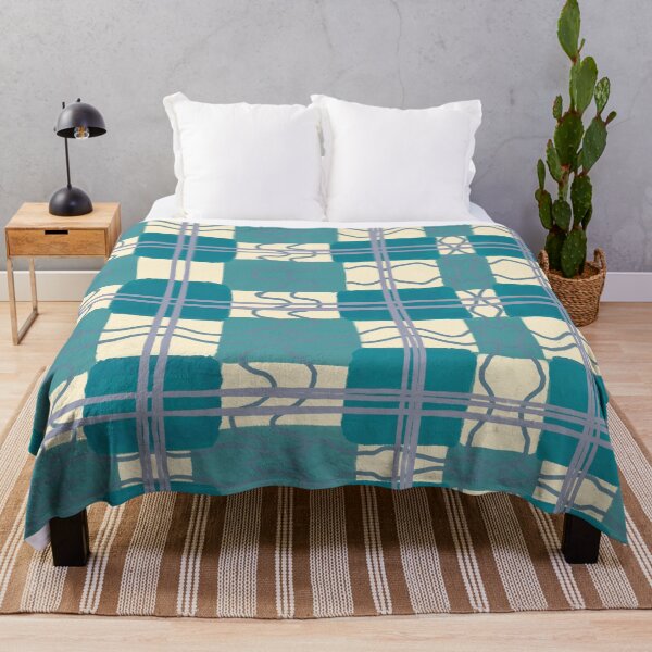 Item preview, Abstract Teal Plaid Pattern - Modern Geometric Watercolor Design - Trendy Hand-Drawn Grid Art - Stylish Blue Green Checkered Print Illustration Jemma Jamie Skidmore  designed and sold by Jemma Jamie Skidmore.