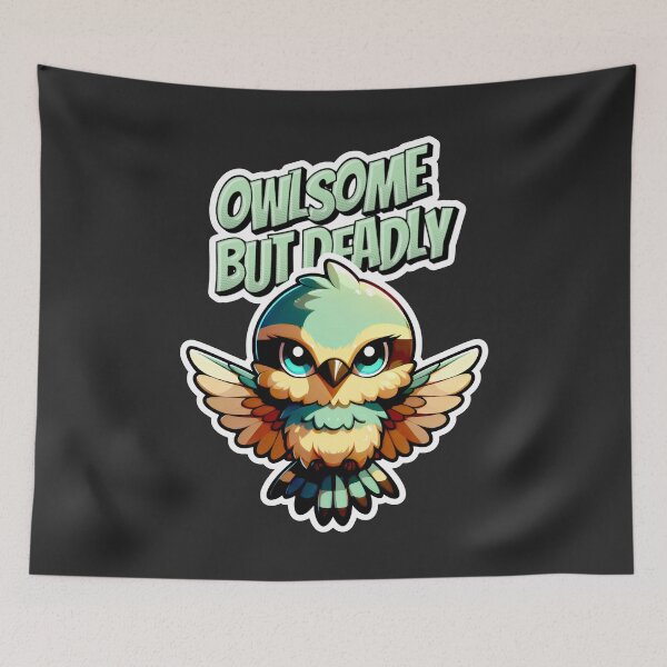 Item preview, Owlsome But Deadly Green Wings Fierce Gaze designed and sold by SplashTastic.