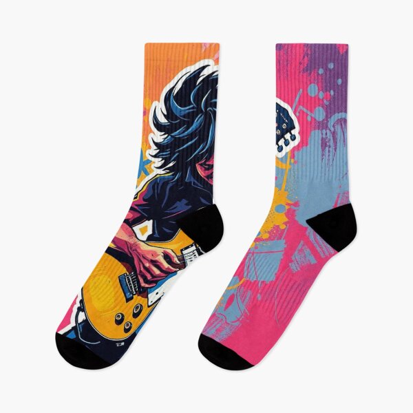 Item preview, Vibrant Electric Guitarist with Abstract Background designed and sold by InkspiredCreation.