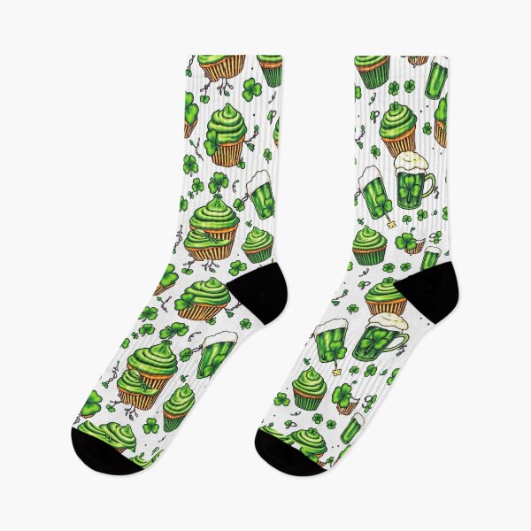 Item preview, Seamless pattern Green Cupcakes and Shamrock Cookies designed and sold by FestivityFinds.