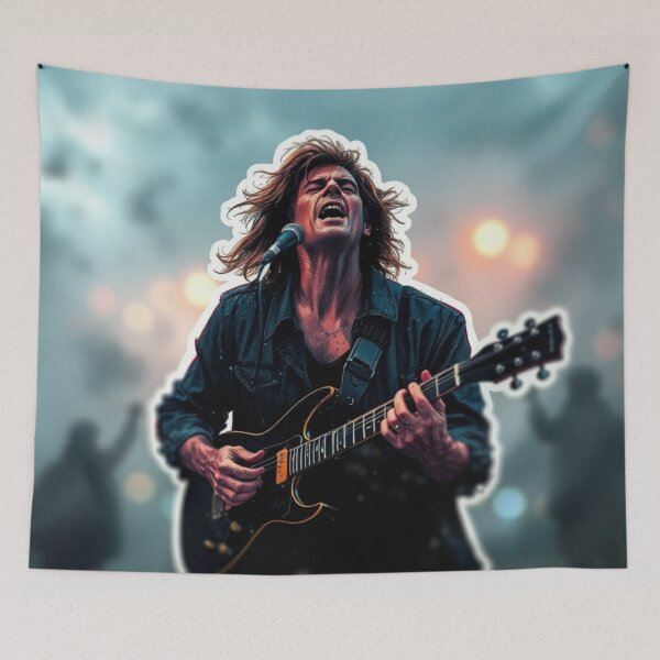 Item preview, Passionate Rock Singer with Electric Guitar designed and sold by InkspiredCreation.
