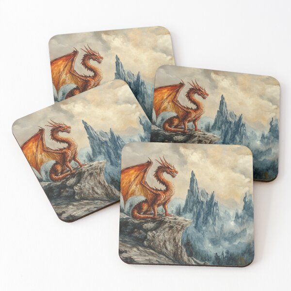Item preview, Young Red Dragon Mountains designed and sold by GrinGalore.