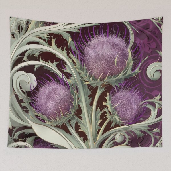 Item preview, Elegant Purple Thistle Art Nouveau Design  designed and sold by Tamas Das.