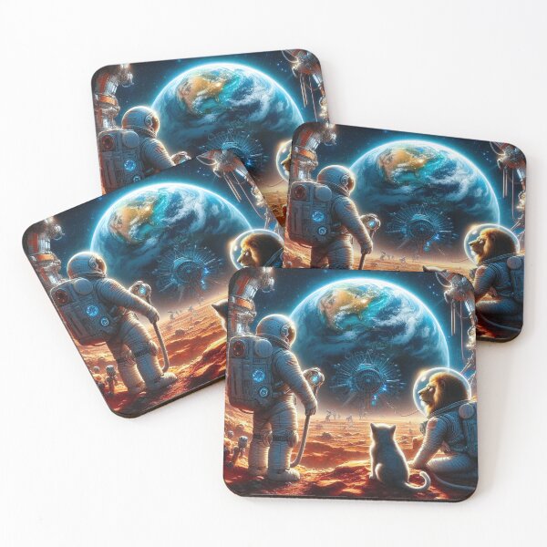 Item preview, astranaut and lion at space designed and sold by Dogandesighn.