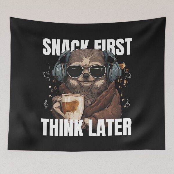 Item preview, Snack first, think later-Printed T-Shirt | "Faulty" | funny shirt T-Shirt designed and sold by SofiesDesign.