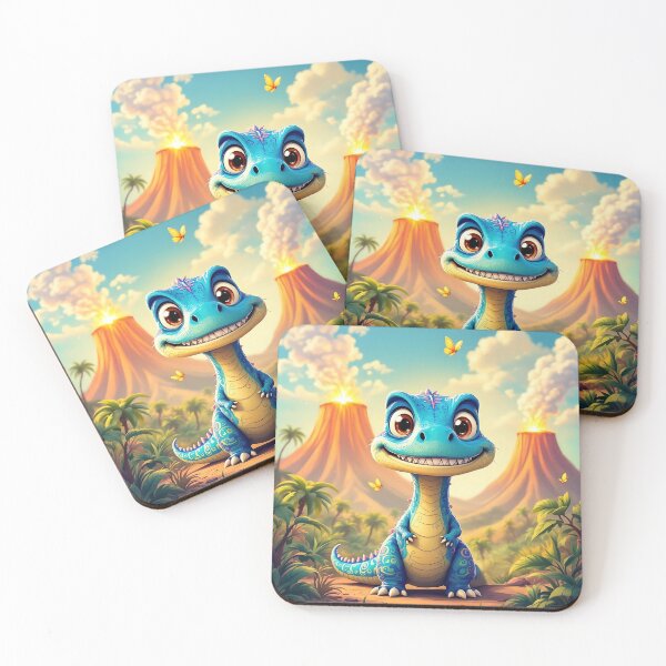 Item preview, Baby dinosaur between volcanoes designed and sold by DirtyHandz.