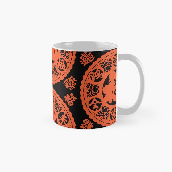 Item preview, Orange Ink Beautiful flower Chinese paper cutting art and designs designed and sold by Bspaces.