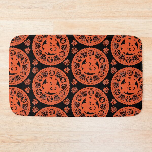 Item preview, Orange Ink Beautiful flower Chinese paper cutting art and designs designed and sold by Bspaces.