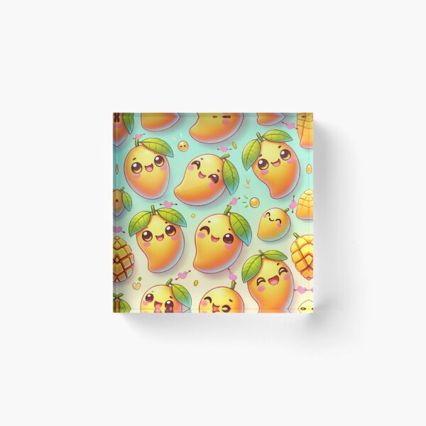 Item preview, Cute Cartoon Mango Pattern on Pastel Background for summer. designed and sold by Glam-OOTD.