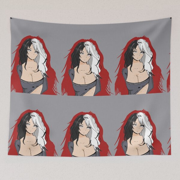 Item preview, Anime (evil) girl with black and white hair designed and sold by MysticRacoon6.
