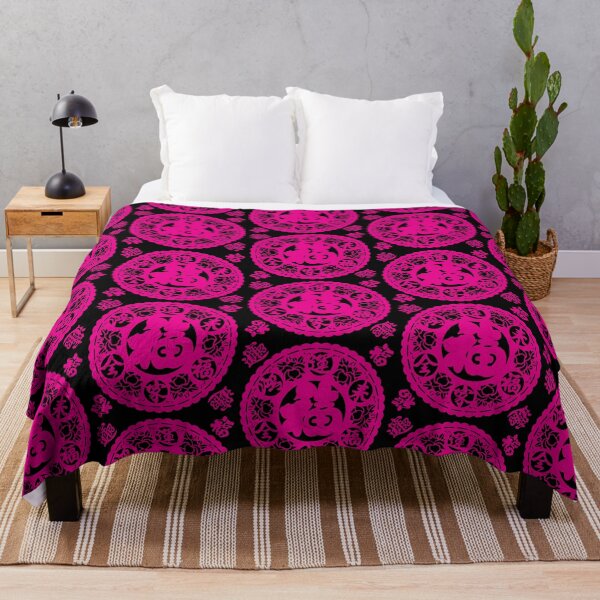 Item preview, BlackPink Ink Beautiful flower Chinese paper cutting art and designs designed and sold by Bspaces.