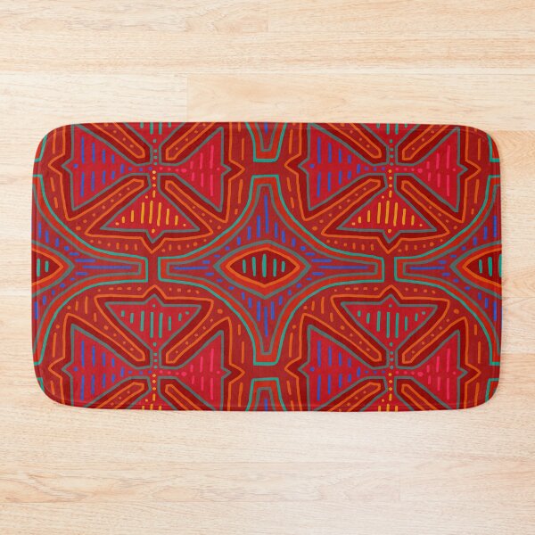 Item preview, Kuna Indian Mola Cross - Red Orange Turquoise designed and sold by Esprit-Mystique.