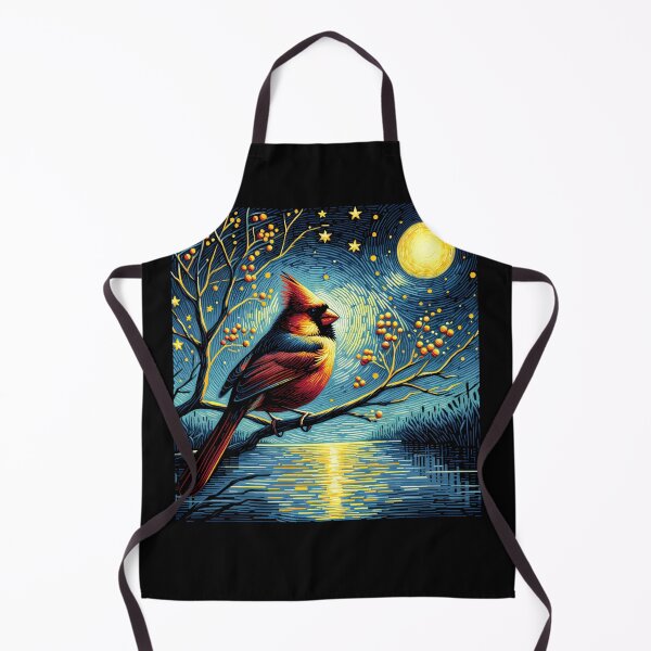 Item preview, Starry Night Northern Cardinal Van Gogh Bird Lover designed and sold by Kimberley King Art King Art.