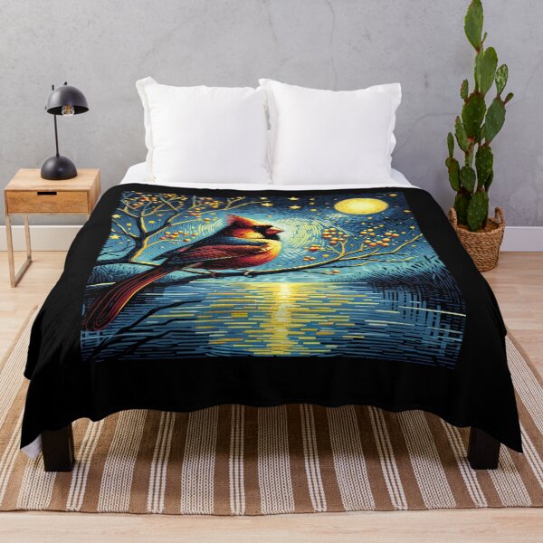 Item preview, Starry Night Northern Cardinal Van Gogh Bird Lover designed and sold by Kimberley King Art  King Art.