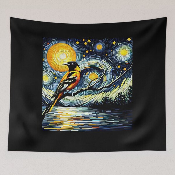 Item preview, Starry Night Oriole Van Gogh Bird Lover designed and sold by Kimberley King Art  King Art.
