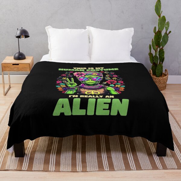 Item preview, Playful Hippie-Themed Alien Surrounded by Colorful Flowers – Psychedelic Boho Art designed and sold by Colorful-Garden.