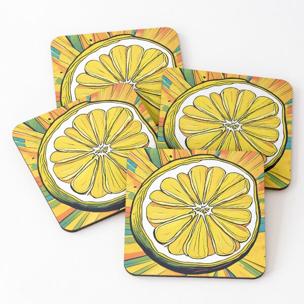 Item preview, Lemon Burst - Abstract Citrus Art designed and sold by Line in Bloom.
