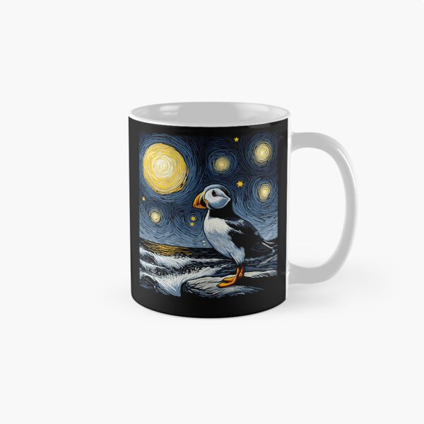 Item preview, Starry Night Puffin Bird Beak Coastal Van Gogh Bird Lover designed and sold by Kimberley King Art  King Art.