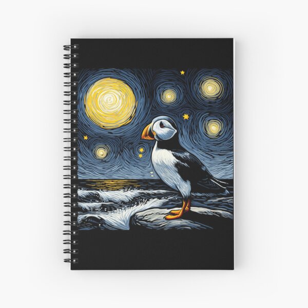 Item preview, Starry Night Puffin Bird Beak Coastal Van Gogh Bird Lover designed and sold by Kimberley King Art  King Art.