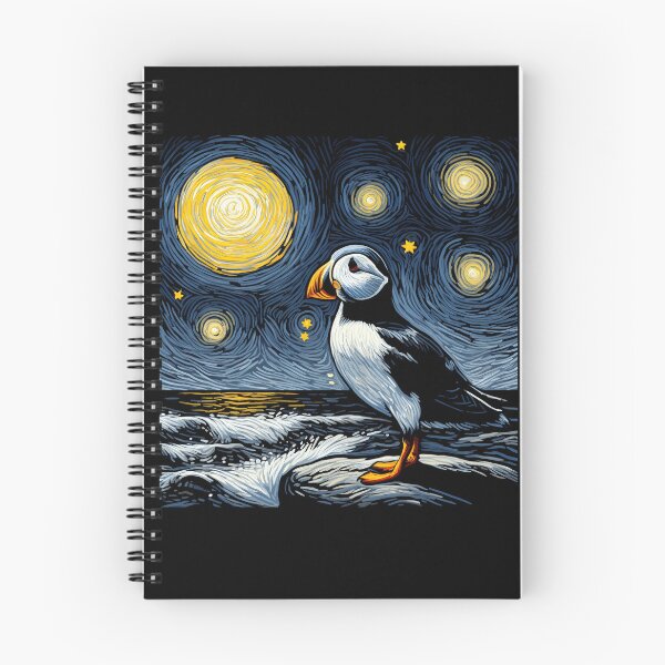 Item preview, Starry Night Puffin Bird Beak Coastal Van Gogh Bird Lover designed and sold by Kimberley King Art  King Art.