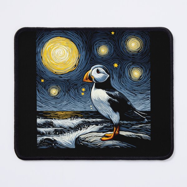 Item preview, Starry Night Puffin Bird Beak Coastal Van Gogh Bird Lover designed and sold by Kimberley King Art King Art.