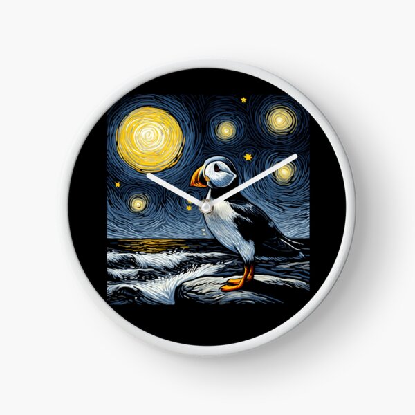 Item preview, Starry Night Puffin Bird Beak Coastal Van Gogh Bird Lover designed and sold by Kimberley King Art  King Art.