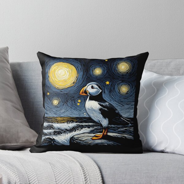 Item preview, Starry Night Puffin Bird Beak Coastal Van Gogh Bird Lover designed and sold by Kimberley King Art  King Art.