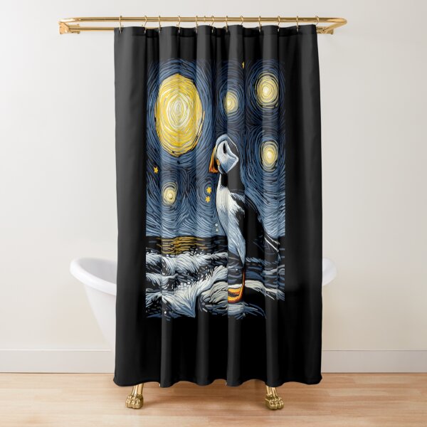 Item preview, Starry Night Puffin Bird Beak Coastal Van Gogh Bird Lover designed and sold by Kimberley King Art  King Art.