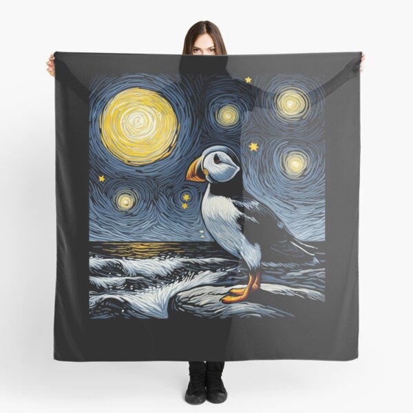 Item preview, Starry Night Puffin Bird Beak Coastal Van Gogh Bird Lover designed and sold by Kimberley King Art King Art.
