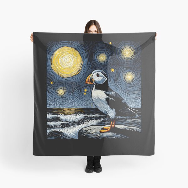 Item preview, Starry Night Puffin Bird Beak Coastal Van Gogh Bird Lover designed and sold by Kimberley King Art  King Art.