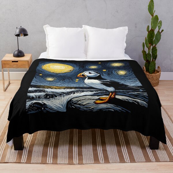 Item preview, Starry Night Puffin Bird Beak Coastal Van Gogh Bird Lover designed and sold by Kimberley King Art  King Art.