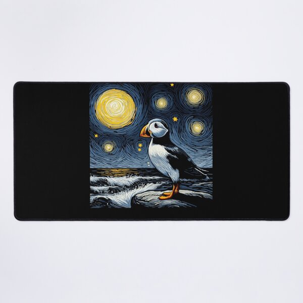 Item preview, Starry Night Puffin Bird Beak Coastal Van Gogh Bird Lover designed and sold by Kimberley King Art  King Art.