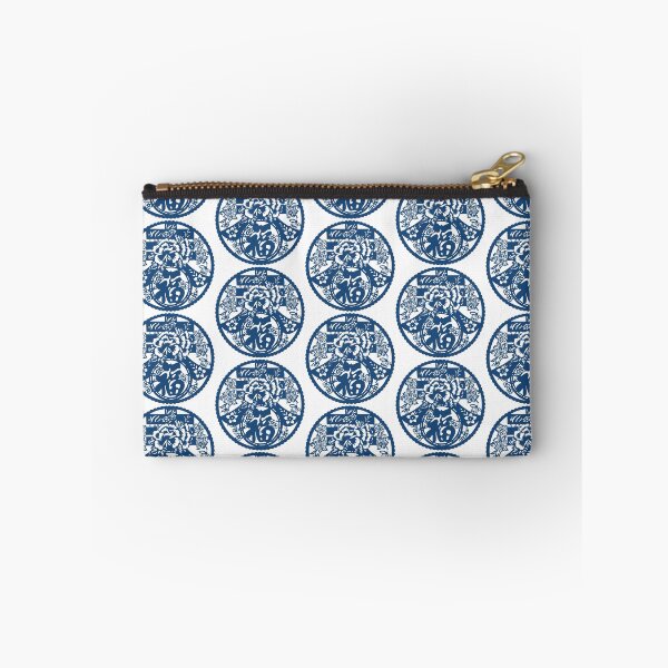 Item preview,  Lucky sign Blue Ink Beautiful flowers Chinese paper cutting art and designs designed and sold by Bspaces.