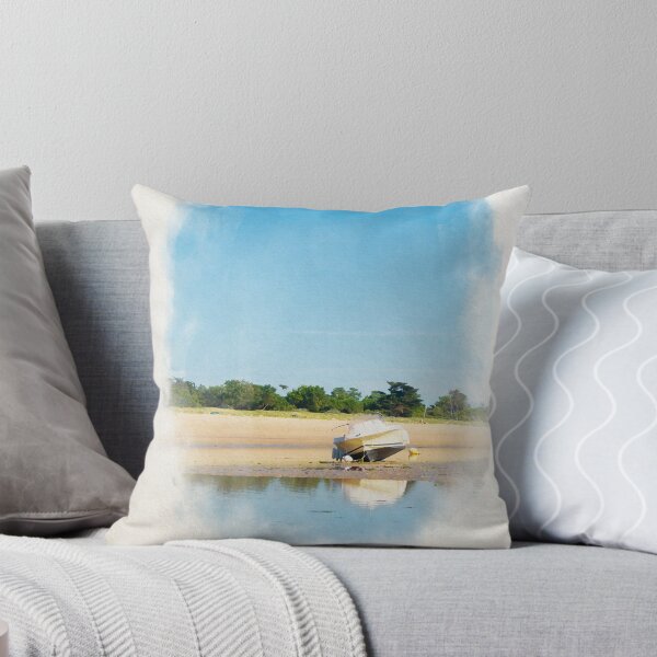 Item preview, boats laying on the beach in watercolor designed and sold by FotoMahieu.