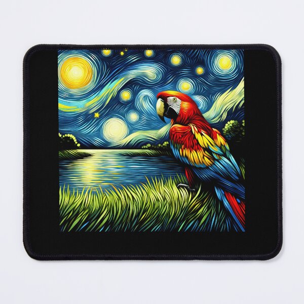 Item preview, Starry Night Scarlet Macaw Parrot Van Gogh Bird Lover designed and sold by Kimberley King Art  King Art.