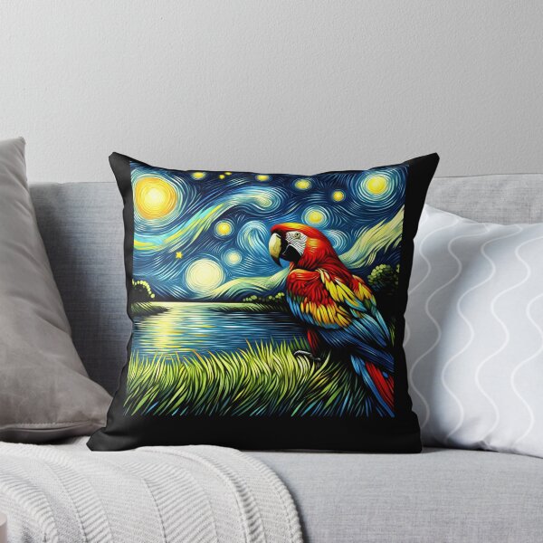 Item preview, Starry Night Scarlet Macaw Parrot Van Gogh Bird Lover designed and sold by Kimberley King Art  King Art.