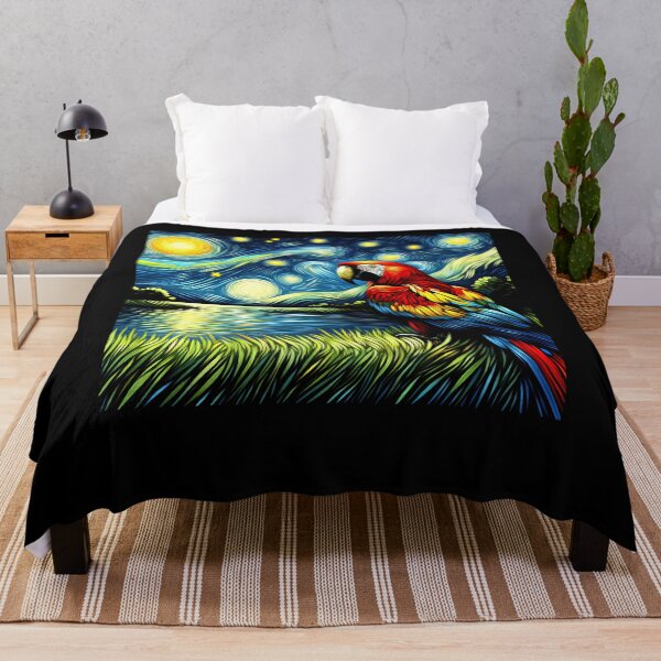 Item preview, Starry Night Scarlet Macaw Parrot Van Gogh Bird Lover designed and sold by Kimberley King Art King Art.