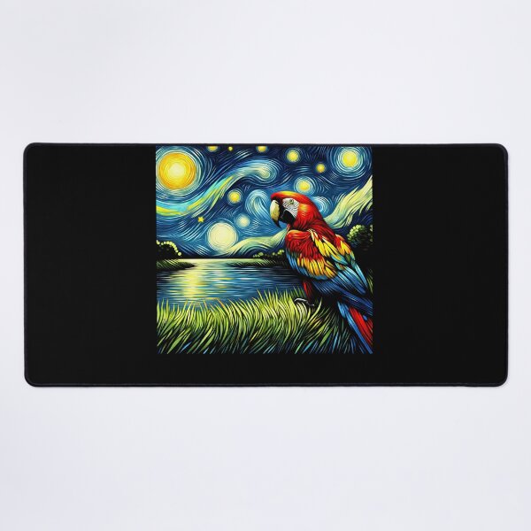Item preview, Starry Night Scarlet Macaw Parrot Van Gogh Bird Lover designed and sold by Kimberley King Art  King Art.