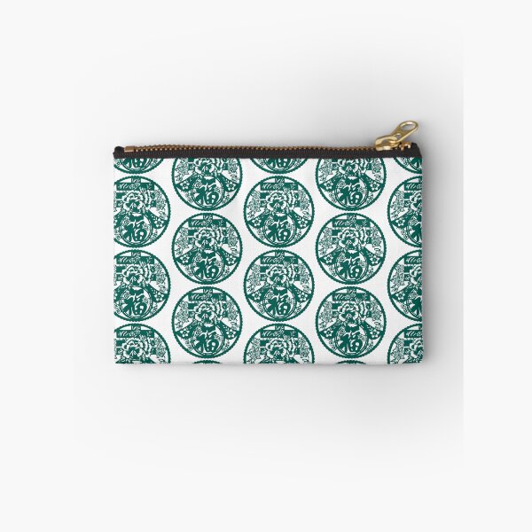 Item preview, Lucky sign green Ink Beautiful flowers Chinese paper cutting art and designs designed and sold by Bspaces.