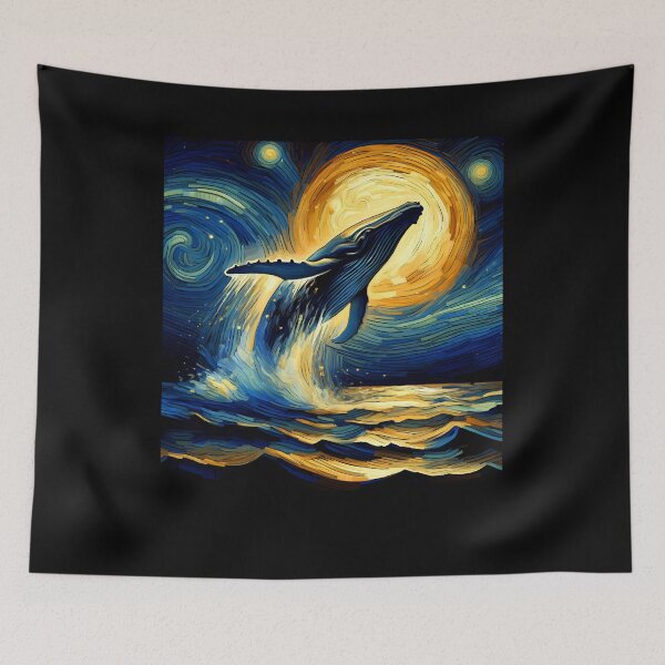 Item preview, Starry Night Whale Van Gogh Lover designed and sold by Kimberley King Art  King Art.