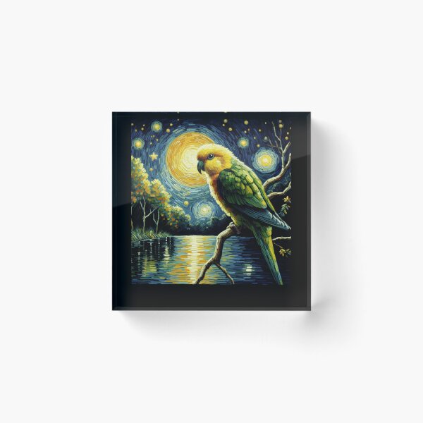 Item preview, Starry Night Yellow Headed Parrot Van Gogh Bird Lover designed and sold by Kimberley King Art  King Art.