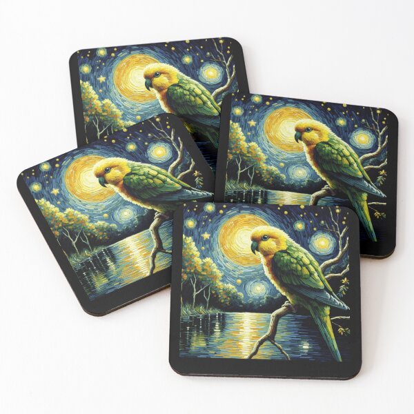 Item preview, Starry Night Yellow Headed Parrot Van Gogh Bird Lover designed and sold by Kimberley King Art  King Art.