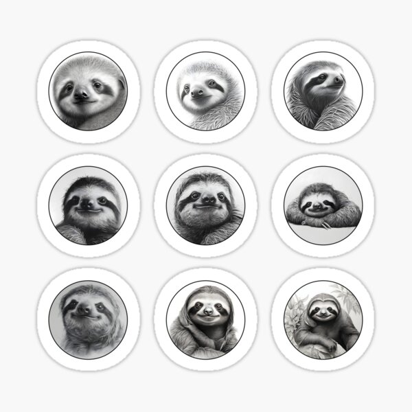Item preview, Realistic Sloth Sticker Pack designed and sold by Pencil-Art.