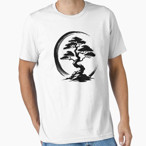 Aperçu de l'œuvre Cercle Enso et arbre Bonsaï Cercle Zen Enso Art japonais créée et vendue par PATTERN-ZART.