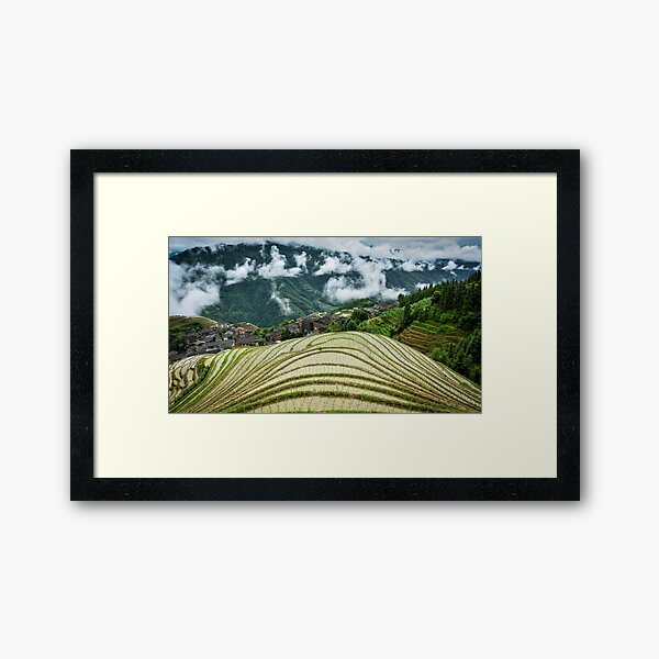 Item preview, Misty Mountain Rice Terraces - Ancient Chinese Agricultural Landscape designed and sold by V-Uribe-FineArt.