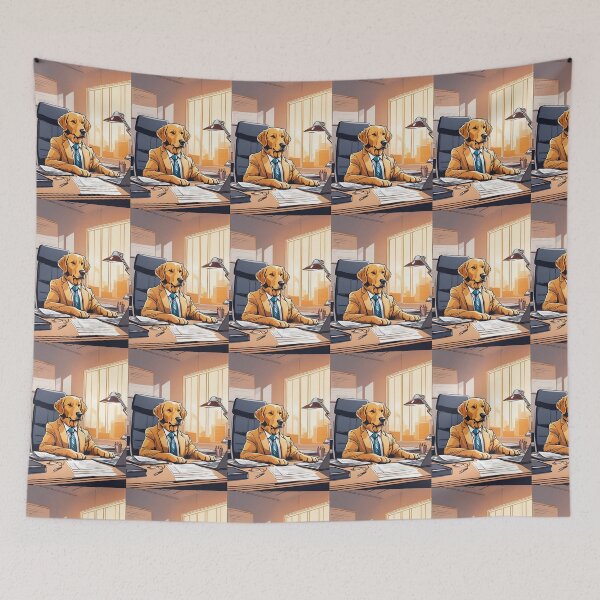 Item preview, Golden Retriever working an office job designed and sold by RogerDodger21.