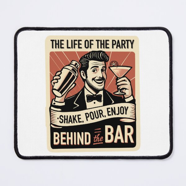 Item preview, Vintage Tipsy Bartender Art – Shake, Pour, Enjoy, Nostalgic Bar Illustration, Funny Gifts, Cocktail Lover’s Choice designed and sold by Memorph.